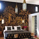 Dormitor superb in stil marocan cu negru si accente aurii